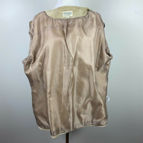 Cabelas Suede Leather‎ Jacket Lazer Cut Out Studded Full Zip Lightweight - Picture 5 of 11